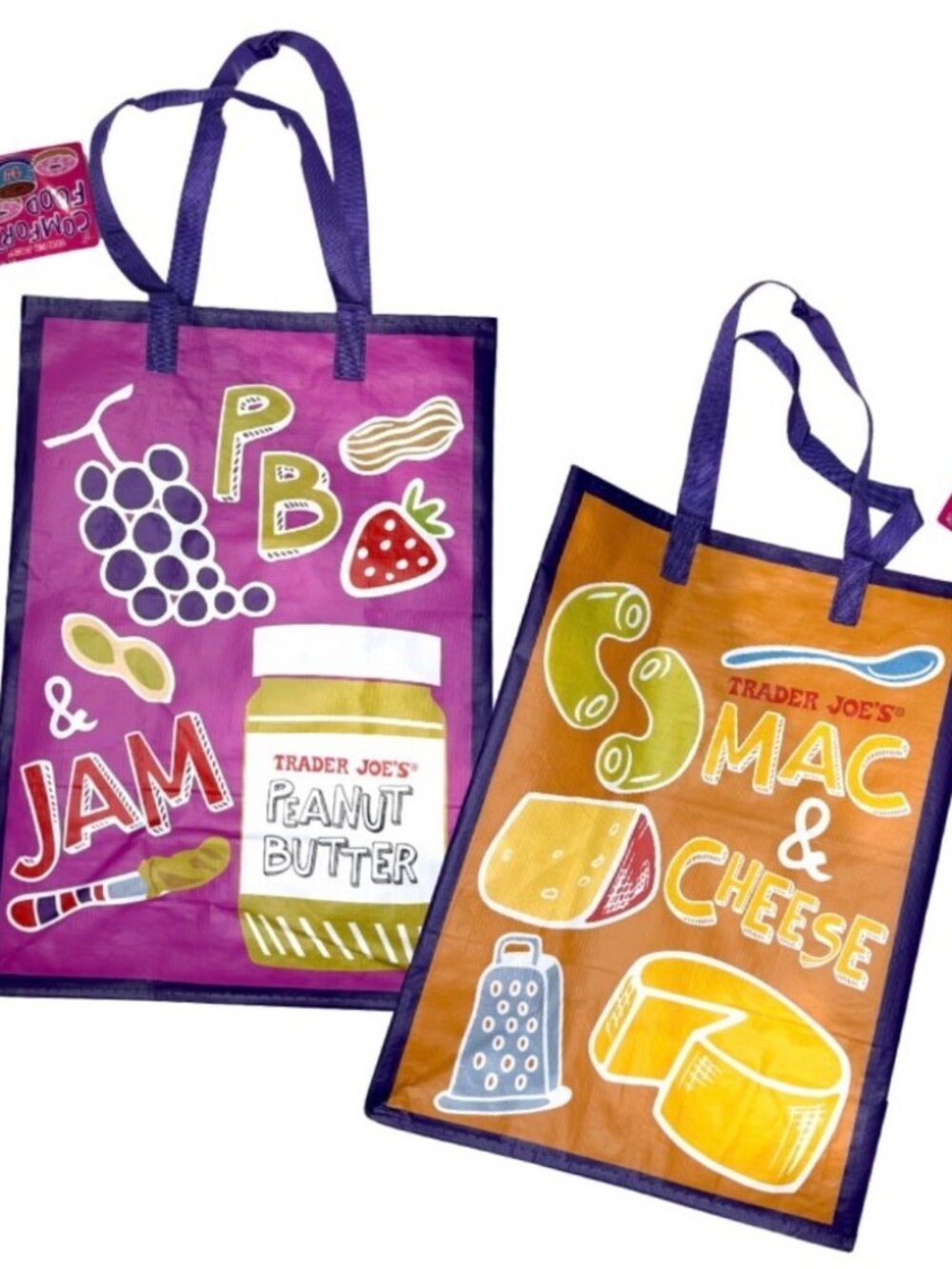 BRAND NEW SET OF 2- Trader Joe’s Comfort Food Tote Bag